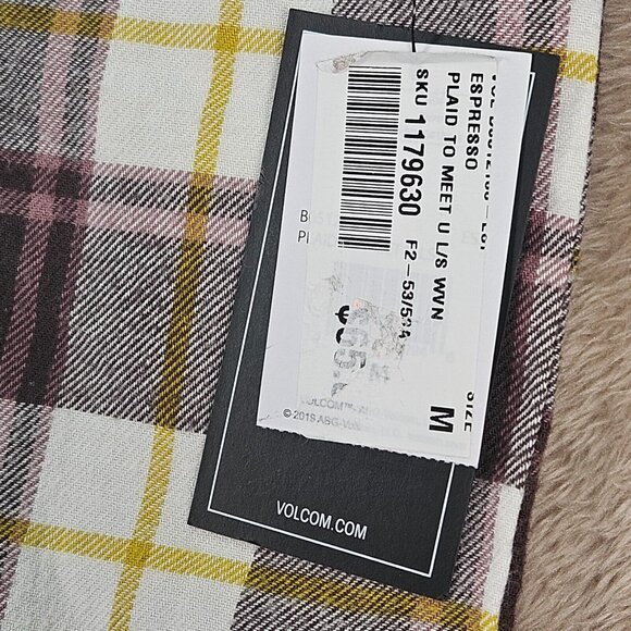 NWT Volcom Plaid To Meet U Long Sleeve Shirt $65 Button-Down Outdoor Women's M - Picture 9 of 12